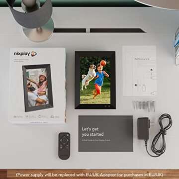 Nixplay Smart Digital Picture Frame I 8 inch I WiFi I Black I Shared Family Playlists I Mobile App, Email I Preload Content for a Gifted Frame