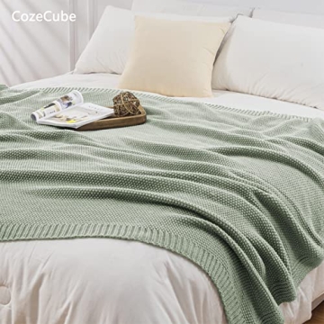 CozeCube Sage Throw Blanket - Cozy Knit Home Accents