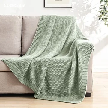 CozeCube Sage Throw Blanket - Cozy Knit Home Accents