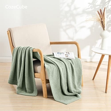 CozeCube Sage Throw Blanket - Cozy Knit Home Accents