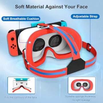 DEVASO VR Headset for Nintendo Switch: Adjustable 3D Gaming Goggles