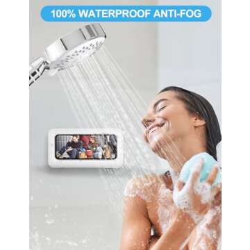 KUNSLUCK Shower Phone Holder - Waterproof & Anti-Fog