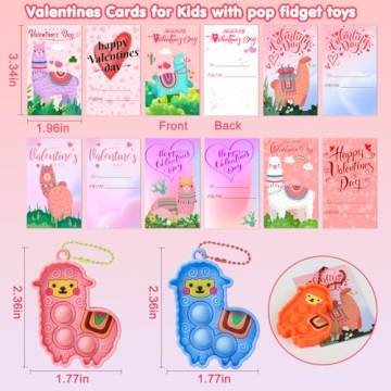 Adorable Llama Pop Fidget Toys for Kids' Valentine's Day