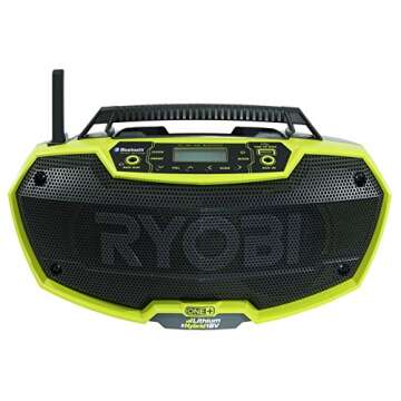 Ryobi P746 One+ 18-Volt Lithium Ion / AC Dual-Powered AM/FM Stereo System with USB and Bluetooth Technology (Battery, Charger, and Extension Cord Not Included / Radio Only)