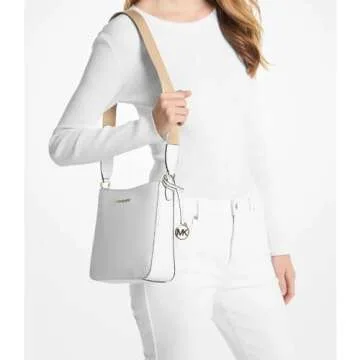 Michael Kors Optic White Small Leather Crossbody Bag