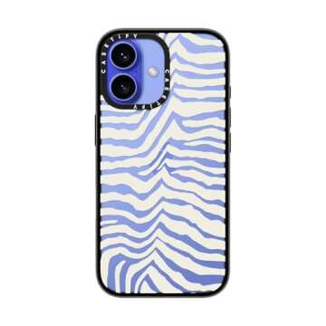 CASETiFY Compact Case for iPhone 16 [Lightweight / 4 ft. 2X Military Grade Drop Protection/Slim] - Zebra Stripe - Clear Black