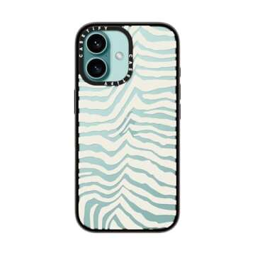 CASETiFY Compact Case for iPhone 16 [Lightweight / 4 ft. 2X Military Grade Drop Protection/Slim] - Zebra Stripe - Clear Black