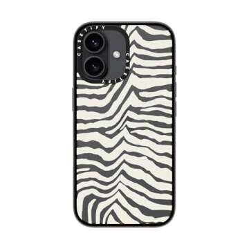 CASETiFY Compact Case for iPhone 16 [Lightweight / 4 ft. 2X Military Grade Drop Protection/Slim] - Zebra Stripe - Clear Black