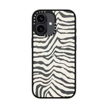 CASETiFY Compact Case for iPhone 16 [Lightweight / 4 ft. 2X Military Grade Drop Protection/Slim] - Zebra Stripe - Clear Black
