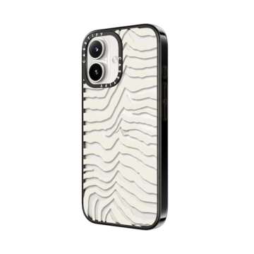 CASETiFY Compact Case for iPhone 16 [Lightweight / 4 ft. 2X Military Grade Drop Protection/Slim] - Zebra Stripe - Clear Black