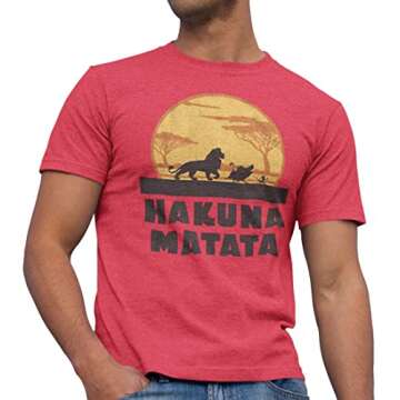Disney Lion King Hakuna Matata T-Shirt for Adults - Red Heather
