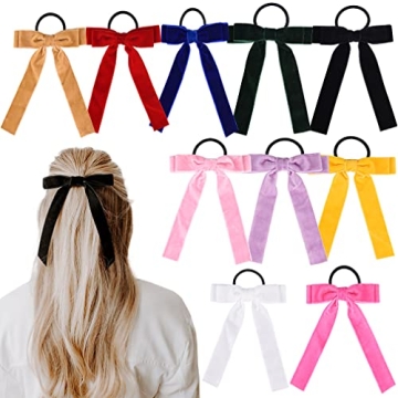 Velvet Hair Scrunchies Colorful No Hurt Ties Women Girls
