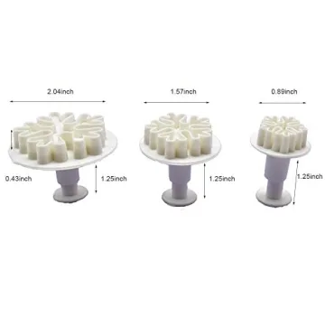 3 Pcs Snowflake Press Mold Set for Creative Baking