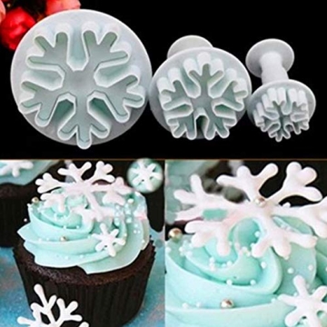 3 Pcs Snowflake Press Mold Set for Creative Baking
