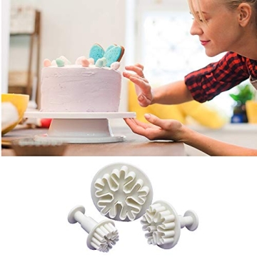 3 Pcs Snowflake Press Mold Set for Creative Baking