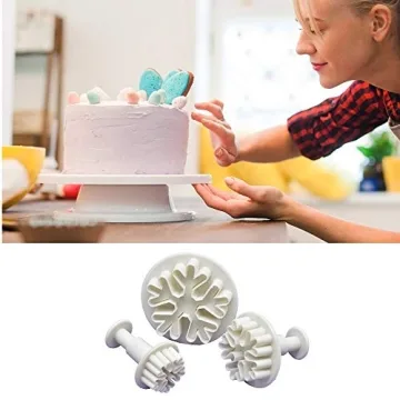 3 Pcs Snowflake Press Mold Set for Creative Baking