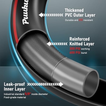 Garden Hose 25ft x 5/8", NON-EXPANDABLE Heavy Duty Premium Flexible Water Hose, No Kink, Leakproof, ...