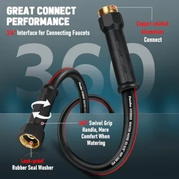 Premium 25ft Garden Hose, Lightweight & Kink-Free