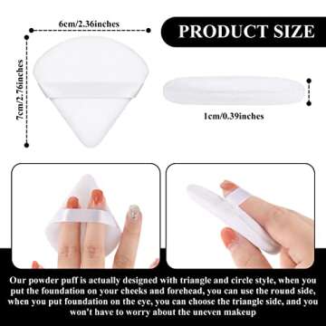 Maitys 12 Pieces Powder Puff Triangle Face Makeup Cosmetic for Loose Powder Soft Body Washable Reusa...