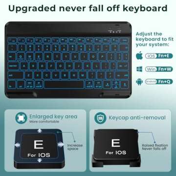 BLUTLOTUS Keyboard Case for iPad 9th/8th/7th Generation 10.2 inch 2021/2020/2019, iPad Pro 10.5-inch Case with Keyboard,iPad Air 3 2019, 7 Color Backlit Removable Wireless Keyboard Folio Case(Teal)