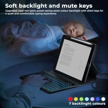 BLUTLOTUS Keyboard Case for iPad 9th/8th/7th Generation 10.2 inch 2021/2020/2019, iPad Pro 10.5-inch Case with Keyboard,iPad Air 3 2019, 7 Color Backlit Removable Wireless Keyboard Folio Case(Teal)