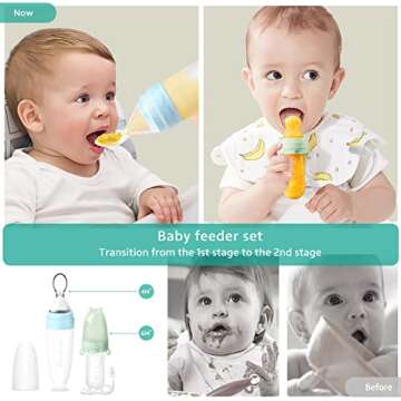 Termichy Baby Food Dispensing Spoon: Squeeze Feeder Dispenser for Baby - Self Feeding Bottle Spoon