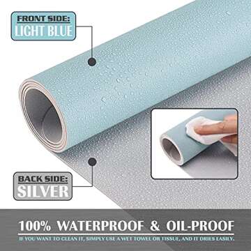 K KNODEL Small Desk Mat, Office Desk Pad, Computer Desk Mat, Laptop Mat for Desk, Desk Protecor Mat, Desktop Mat, Desk Writing Pad, Desk Blotter Pad, Desk Cover Mat (23.6"x13.8", Light Blue)