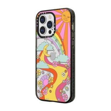 CASETiFY Impact Case for iPhone 13 Pro - Flower Power Retro - Clear Black