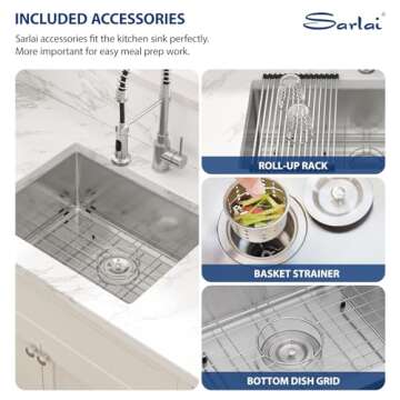 Sarlai 23" Undermount Stainless Steel Kitchen Sink