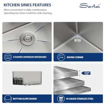 Sarlai 23" Undermount Stainless Steel Kitchen Sink