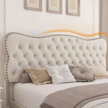 HOSTACK Queen Bed Frame with Storage & Upholstered Headboard
