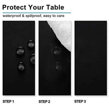 Hiasan Black Rectangle Tablecloth - Waterproof & Washable 54x80