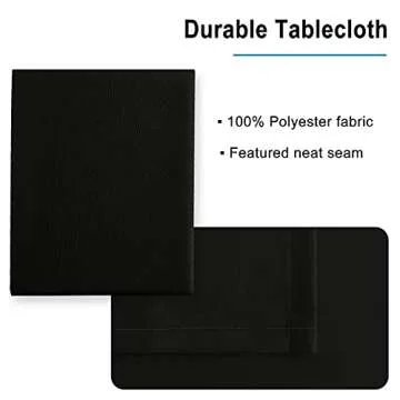 Hiasan Black Rectangle Tablecloth - Waterproof & Washable 54x80