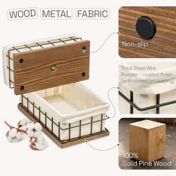 BAOBAB WORKSHOP Wooden Bathroom Baskets for Chic Storage