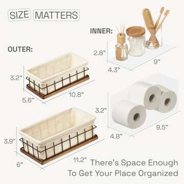 BAOBAB WORKSHOP Wooden Bathroom Baskets for Chic Storage