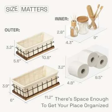 BAOBAB WORKSHOP Wooden Bathroom Baskets for Chic Storage