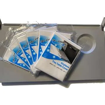 Disposable Airplane Tray Table Cover - Pack of 6 | Premium Medical Grade Material | Individually Packaged | Must Have Travel Essentials for Kids, Toddlers, and Adults