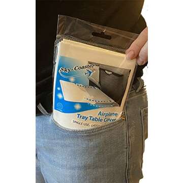 Disposable Airplane Tray Table Cover - Pack of 6 | Premium Medical Grade Material | Individually Packaged | Must Have Travel Essentials for Kids, Toddlers, and Adults