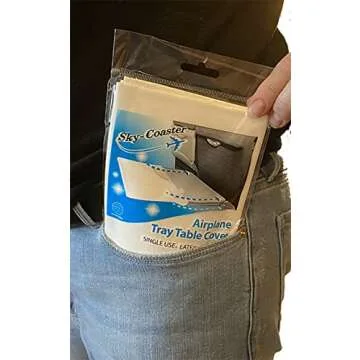 Disposable Airplane Tray Table Cover - Pack of 6 | Premium Medical Grade Material | Individually Packaged | Must Have Travel Essentials for Kids, Toddlers, and Adults