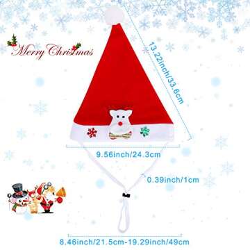 AVOD Cute Pet Costume Outfits Red Christmas Santa Claus Hat Scarf Cosplay Dressing up Xmas Party Fas...