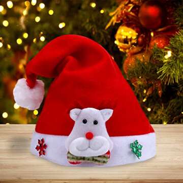 Pet Christmas Costume with Santa Hat and Elk Design