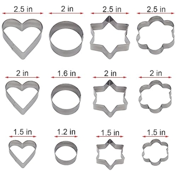 Docik 12 Piece Cookie Cutter Set for Baking and More