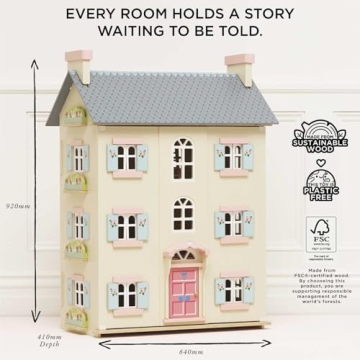 Le Toy Van Cherry Tree Hall Dollhouse for Creative Play