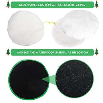 NIBESSER Cat Bed Christmas Tree Cat Tent House Self-Warming 2 in 1 Removable Comfortable Triangle Pet Teepee Xmas Dog Cave in Winter (Green)