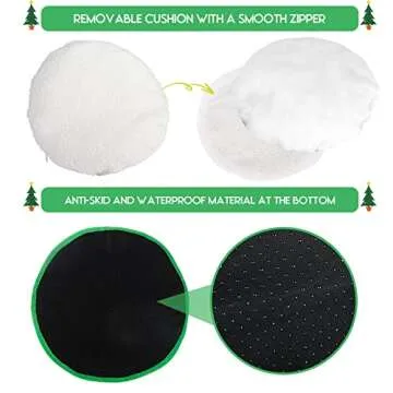 NIBESSER Cat Bed Christmas Tree Cat Tent House Self-Warming 2 in 1 Removable Comfortable Triangle Pet Teepee Xmas Dog Cave in Winter (Green)