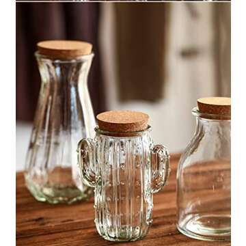 Charming Glass Cactus Storage Jar for Snacks and Decor