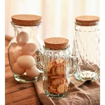 Charming Glass Cactus Storage Jar for Snacks and Decor