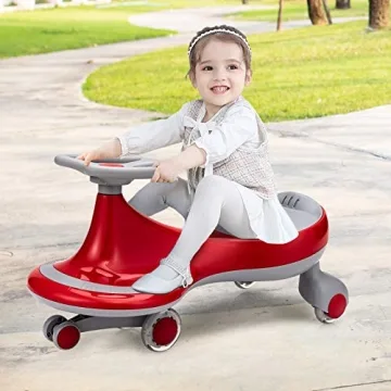 BABY JOY Wiggle Car for Kids with LED Flashing Wheels