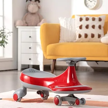 BABY JOY Wiggle Car for Kids with LED Flashing Wheels