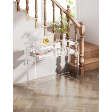 Solaround Clear Acrylic Console Table - Modern & Functional Design